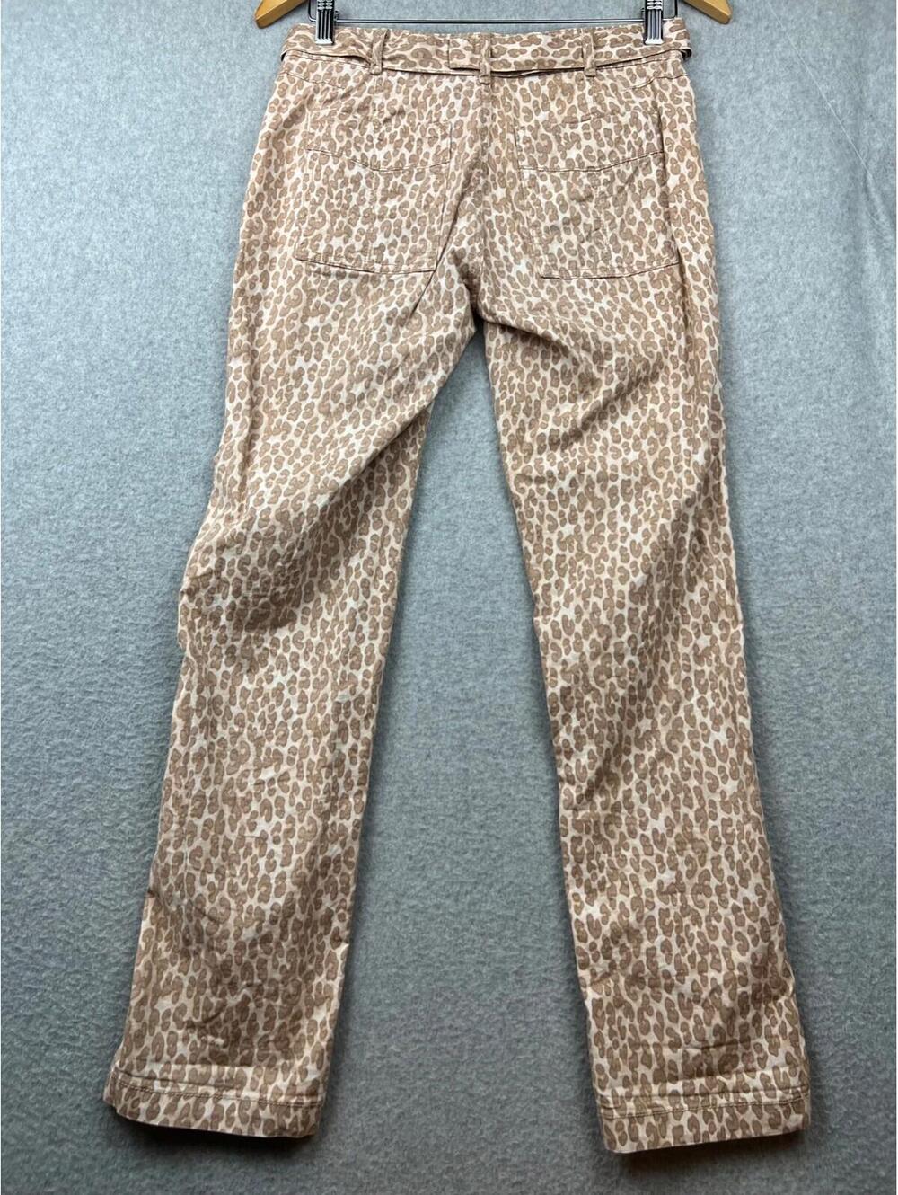 Anthropologie Womens The Wanderer Animal Print Pants Slim Straight Brown Size 25 - Picture 5 of 10